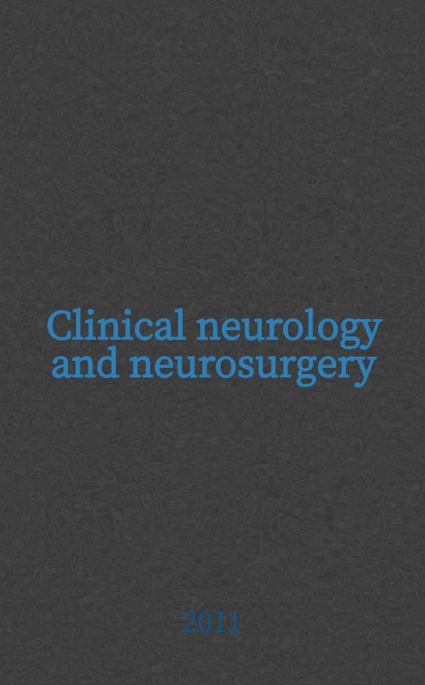 Clinical neurology and neurosurgery : J. of Netherlands soc. of neurology a. the Netherlands soc. of neurosurgeons. Vol. 113, № 4