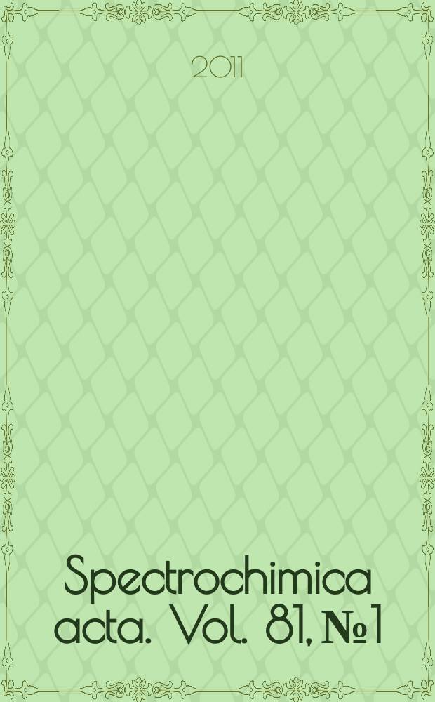 Spectrochimica acta. Vol. 81, № 1
