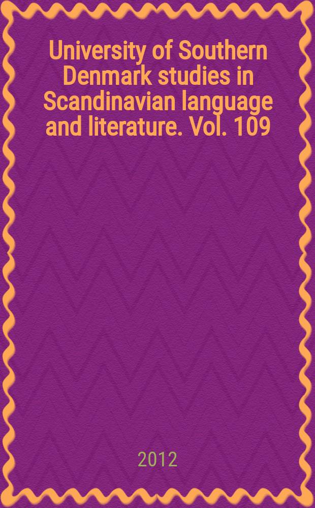University of Southern Denmark studies in Scandinavian language and literature. Vol. 109 : Skyld og uskyld i mellemtiden = Вина и невиновность в промежутке времени.Роман Рифбьерга "Хроническая невиновность"