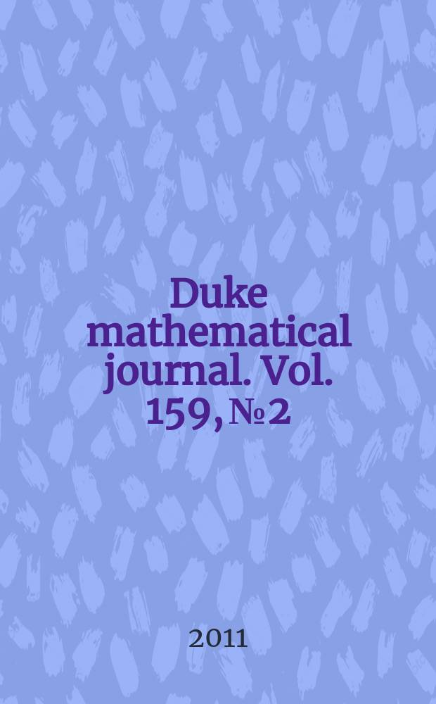 Duke mathematical journal. Vol. 159, № 2
