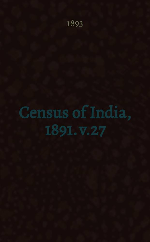 Census of India, 1891. v.27 : Central India