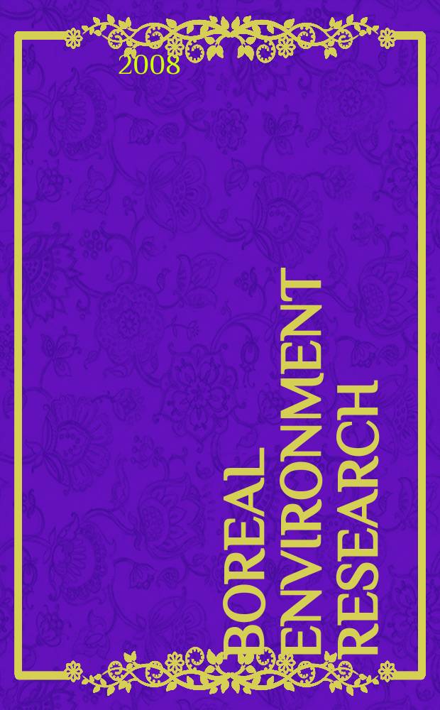 Boreal environment research : An intern. interdisciplinary j. Vol. 13, № 4