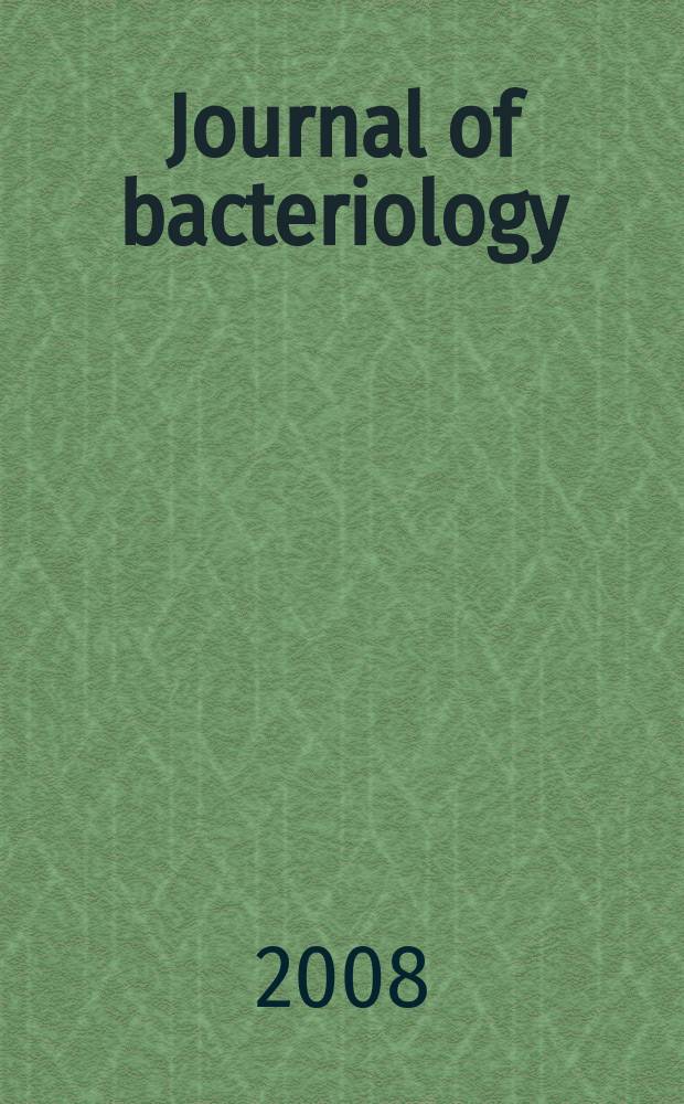 Journal of bacteriology : Offic. organ of the Soc. of Amer. bacteriologists. Vol. 190, № 13
