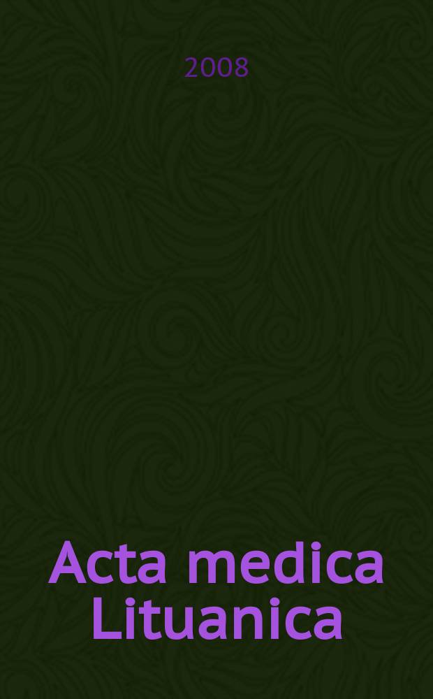 Acta medica Lituanica : antropology, bipchemistry, bioethics, cardiology, dermatology etc. = Литовские медицинские акты.