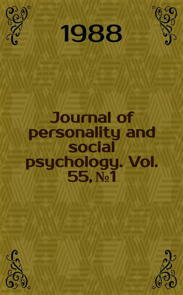 Journal of personality and social psychology. Vol. 55, № 1