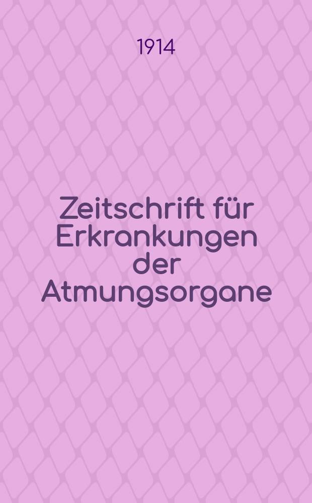 Zeitschrift für Erkrankungen der Atmungsorgane : Mit Folia bronchologica Hervorgegangen aus Zeitschrift für Tuberkulose und Erkrankungen der Thoraxorgane. Bd. 21, H. 4