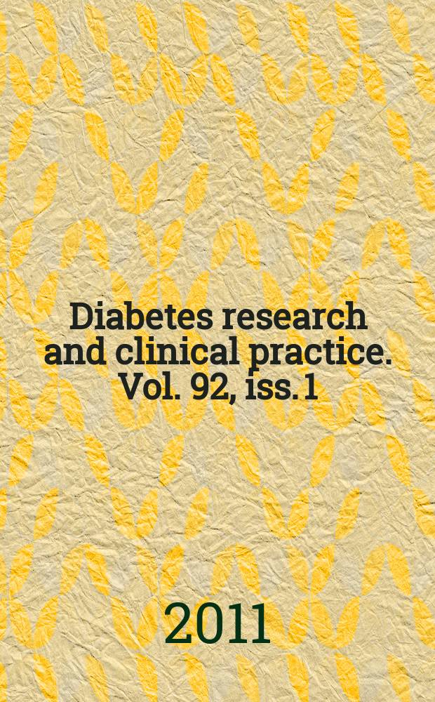 Diabetes research and clinical practice. Vol. 92, iss. 1