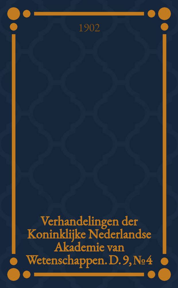 Verhandelingen der Koninklijke Nederlandse Akademie van Wetenschappen. D. 9, №4 : Über Zellteilungsvorgänge im Cambium = Процесс размножения клеток камбия