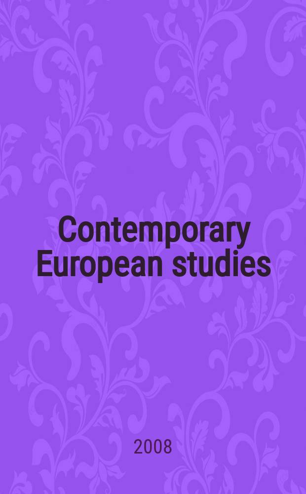 Contemporary European studies : an international journal for the study of contemporary European politics and society a central eastern European perspective. Vol. 3, № 1