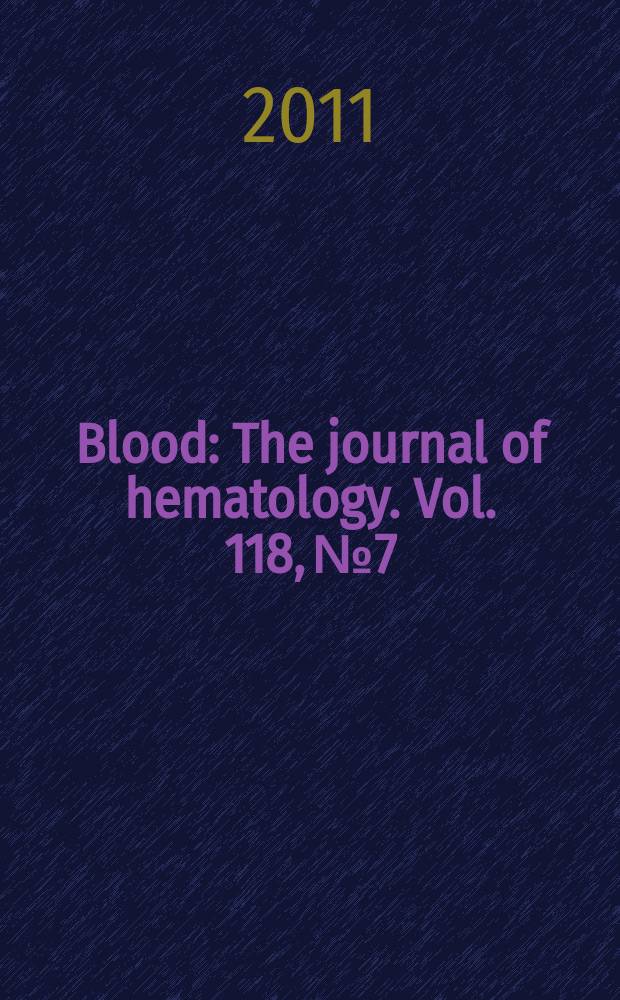 Blood : The journal of hematology. Vol. 118, № 7