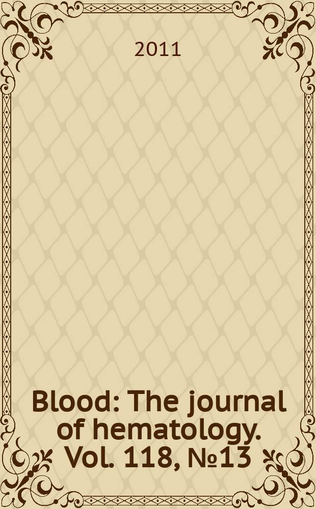 Blood : The journal of hematology. Vol. 118, № 13
