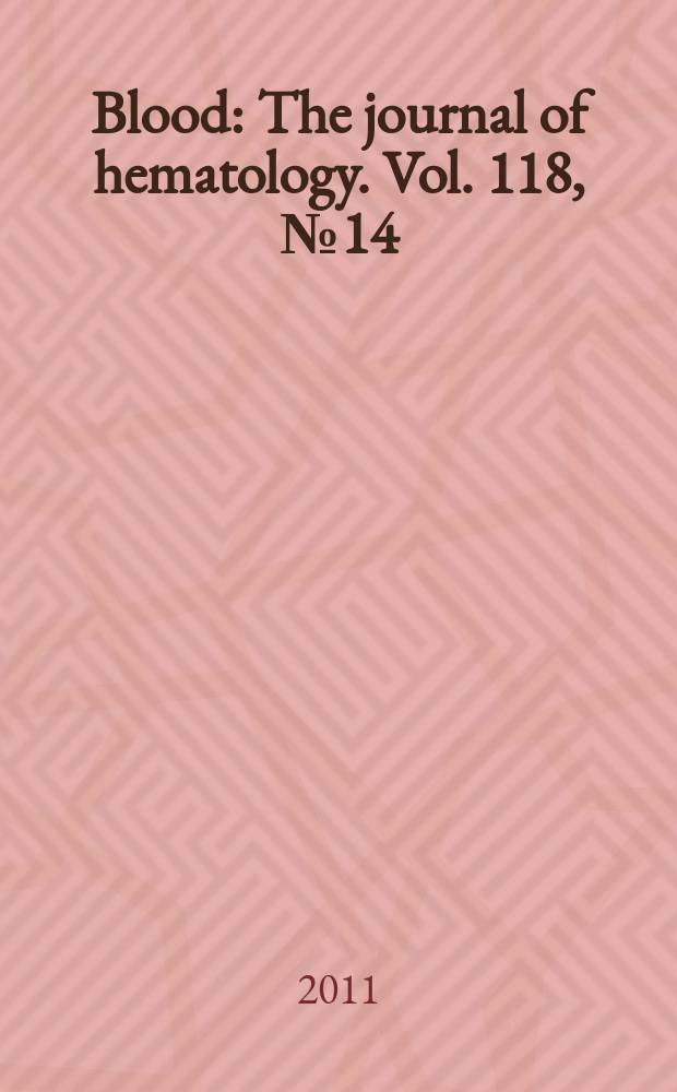 Blood : The journal of hematology. Vol. 118, № 14