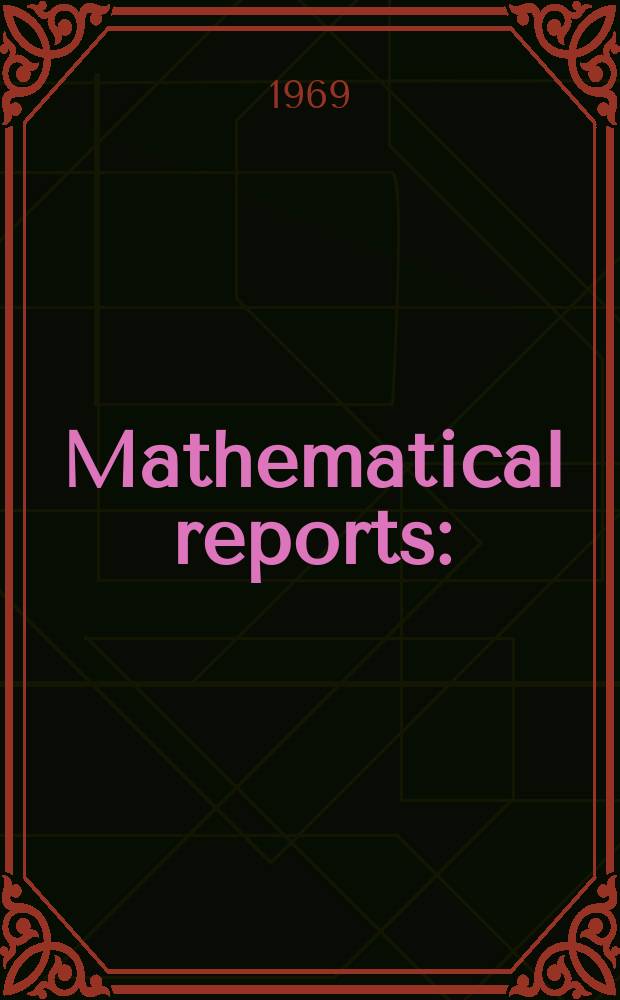 Mathematical reports : (Form. Studii şi cercetăn matematice). T.21, №2