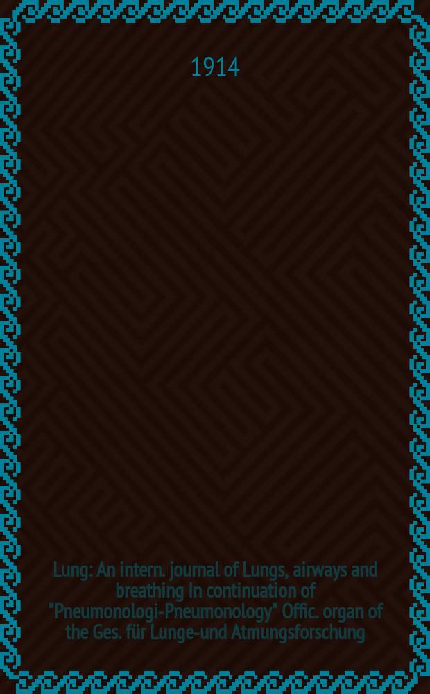 Lung : An intern. journal of Lungs, airways and breathing In continuation of "Pneumonologie- Pneumonology" Offic. organ of the Ges. für Lungen- und Atmungsforschung. Bd.29, H.2