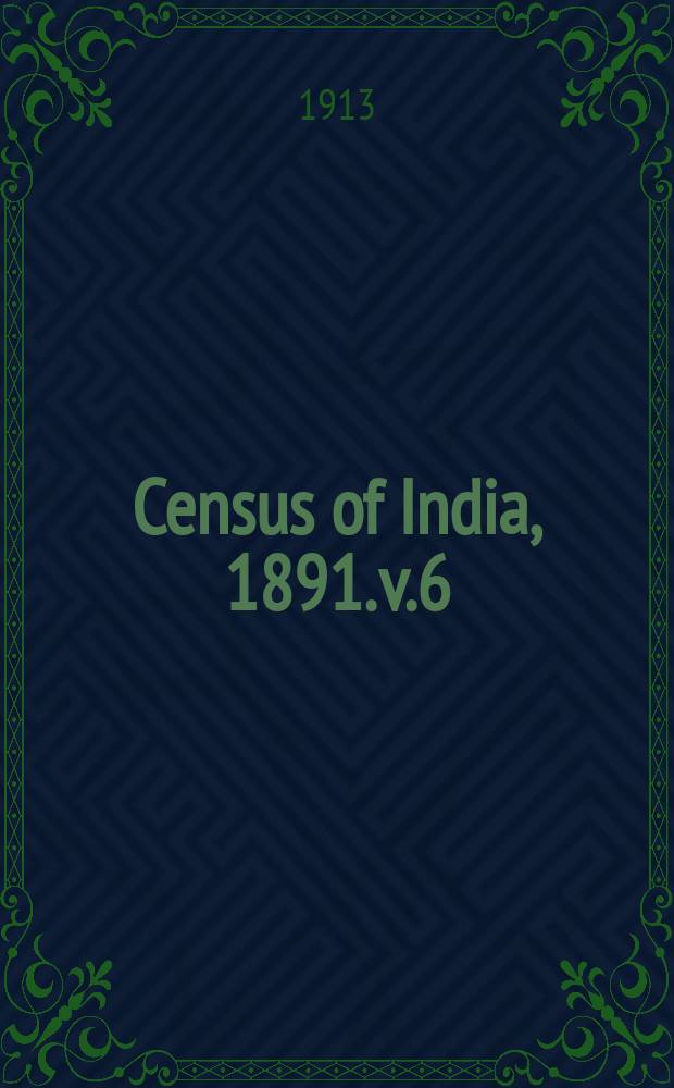 Census of India, 1891. v.6 : City of Calcutta