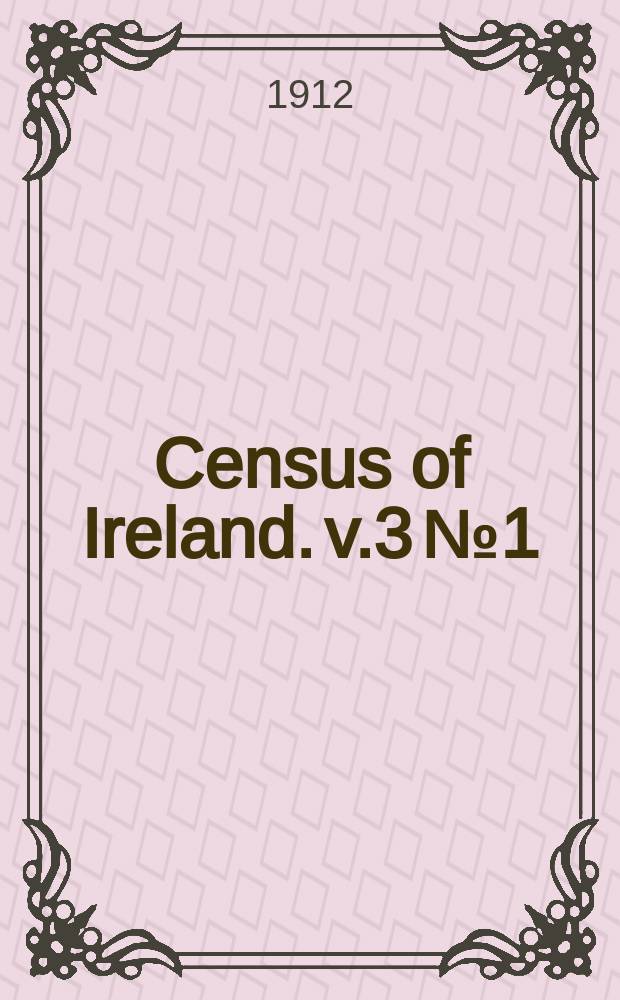 Census of Ireland. v.3 №1 : Province of Ulster