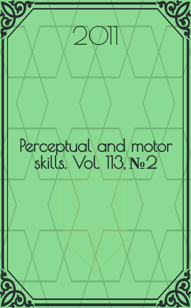 Perceptual and motor skills. Vol. 113, № 2
