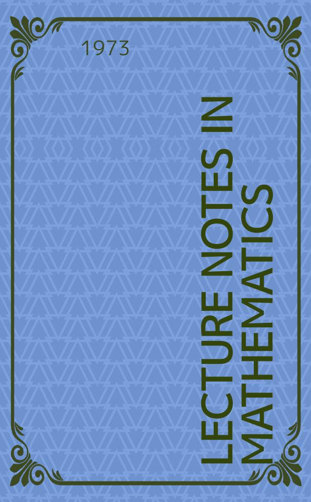 Lecture notes in mathematics : An informal series of special lectures, seminars and reports on mathematical topics : Generalized hypergeometric functions with applications in statistics and physical sciences