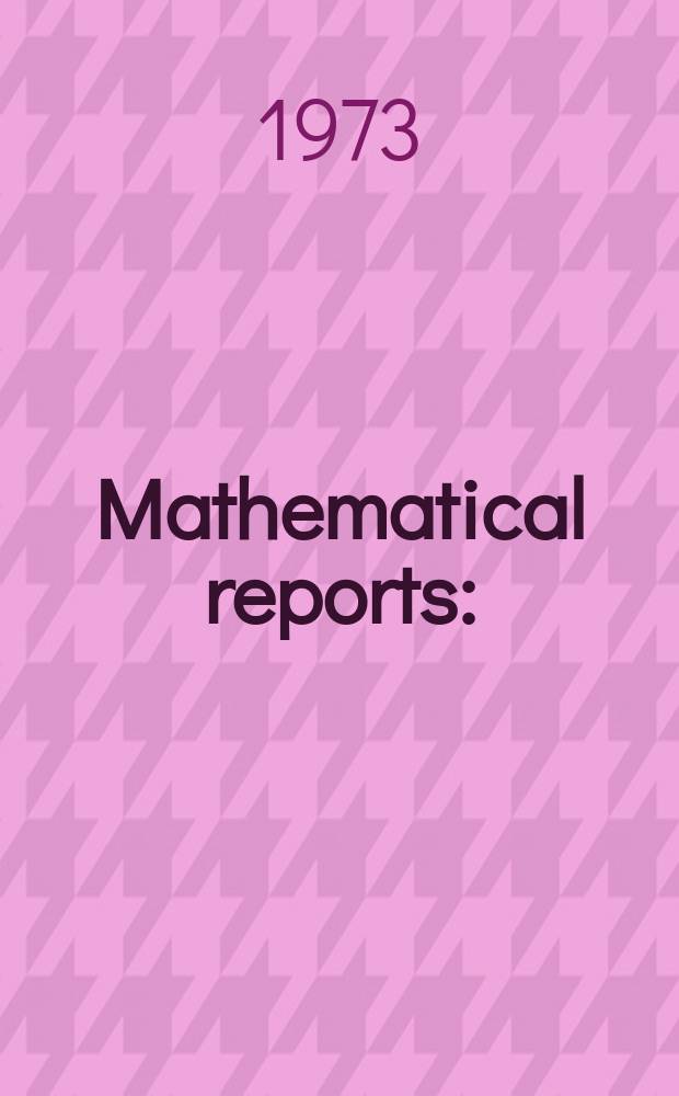 Mathematical reports : (Form. Studii şi cercetăn matematice). T.25, №5