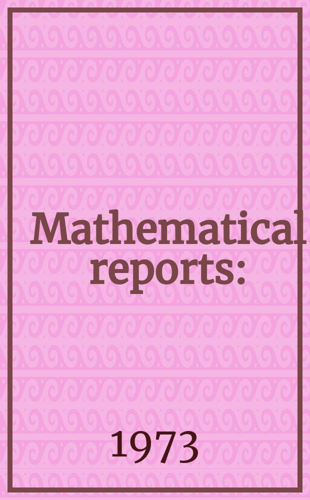 Mathematical reports : (Form. Studii şi cercetăn matematice). T.25, №6