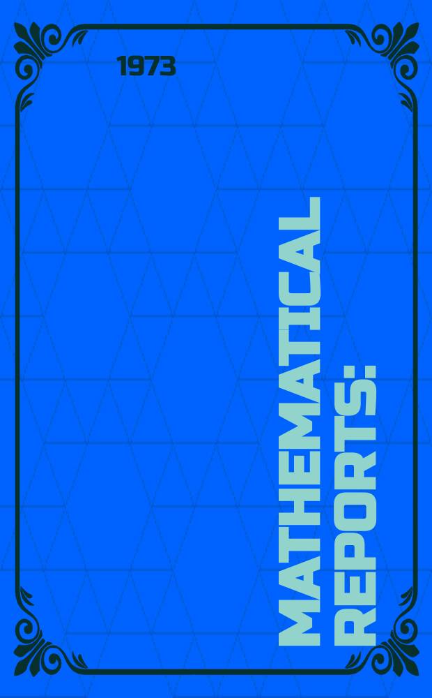 Mathematical reports : (Form. Studii şi cercetăn matematice). T.25, №9