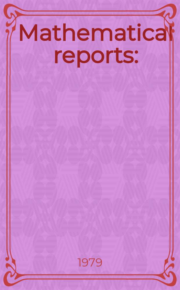 Mathematical reports : (Form. Studii şi cercetăn matematice). T.31, №6