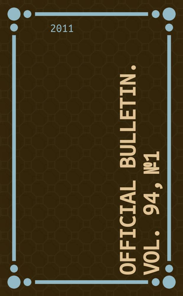 Official bulletin. Vol. 94, № 1