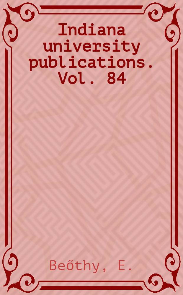Indiana university publications. Vol. 84 : Die Bezeichnungen für Himmelsrichtungen...