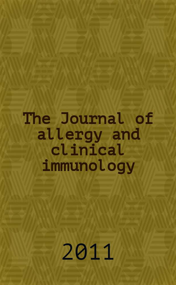 The Journal of allergy and clinical immunology : Including "Allergy abstracts" Offic. organ of Amer. acad. of allergy. Vol. 127, № 5