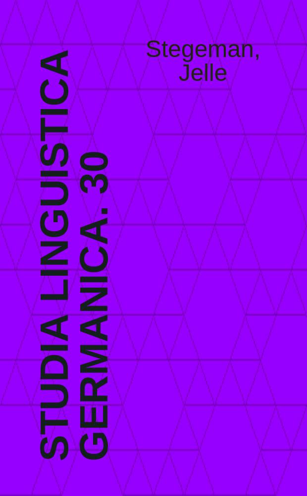 Studia linguistica Germanica. 30 : Übersetzung und Leser