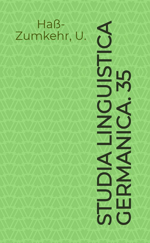 Studia linguistica Germanica. 35 : Daniel Sanders