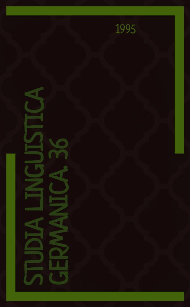 Studia linguistica Germanica. 36 : Sprichwort und Sprache
