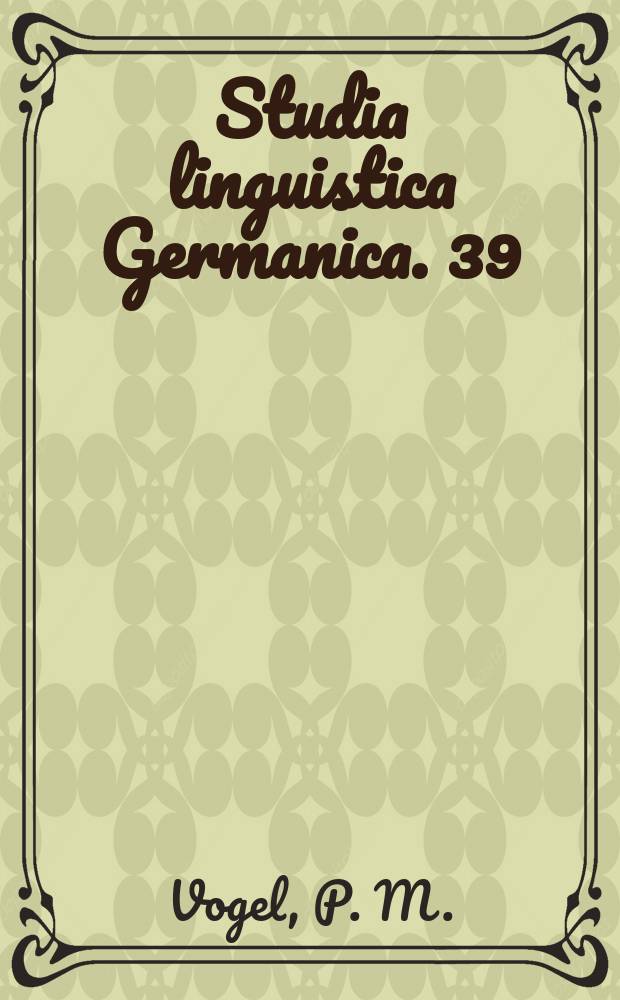 Studia linguistica Germanica. 39 : Wortarten und Wortartenwechsel