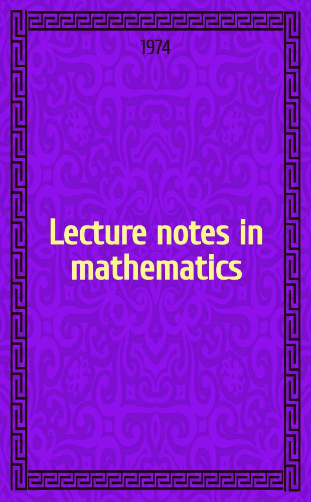 Lecture notes in mathematics : An informal series of special lectures, seminars and reports on mathematical topics : Potential theory