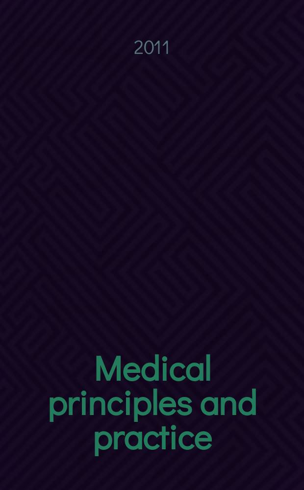 Medical principles and practice : International journal of the Kuwait university Health science centre. Vol. 20, № 6