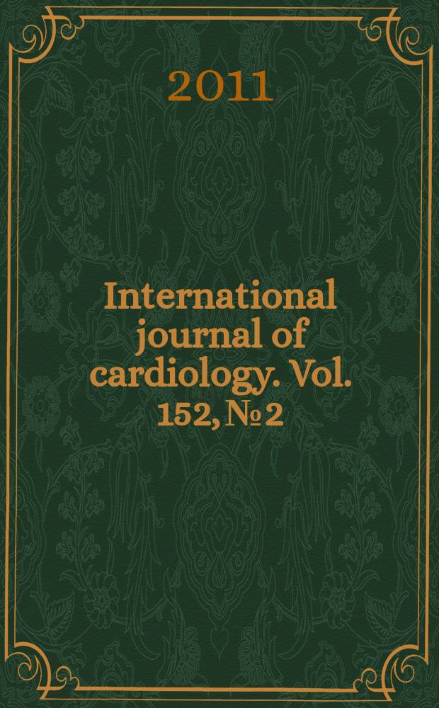International journal of cardiology. Vol. 152, № 2