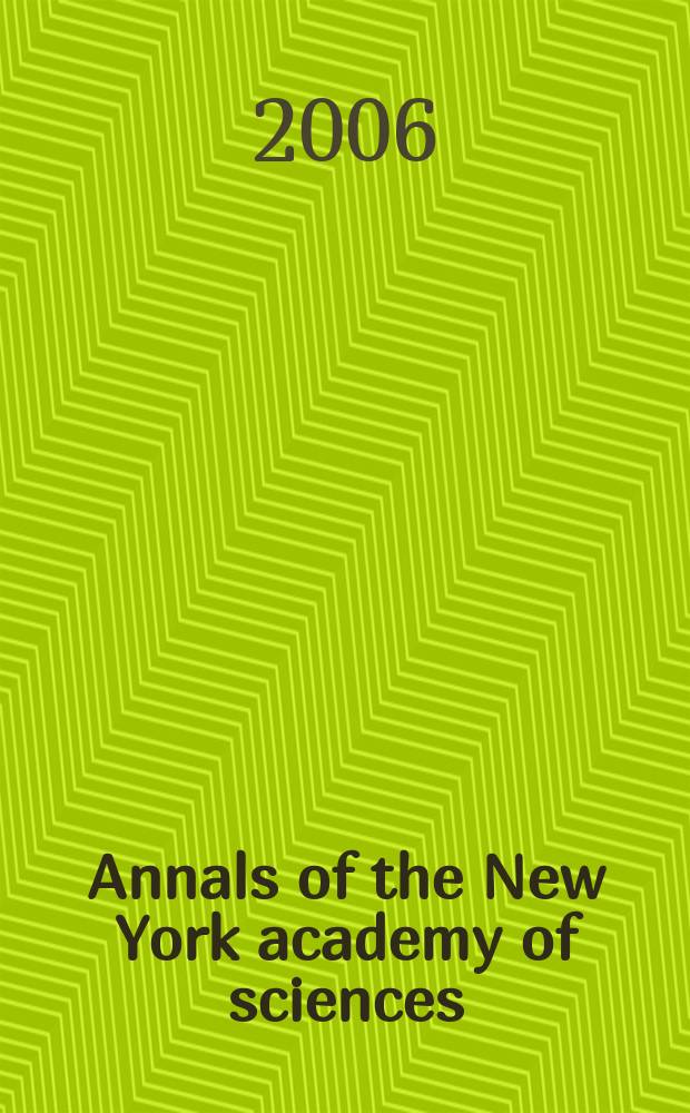 Annals of the New York academy of sciences : Late Lyceum of natural history. Vol.1070 : VIP, PACAP, and related peptides