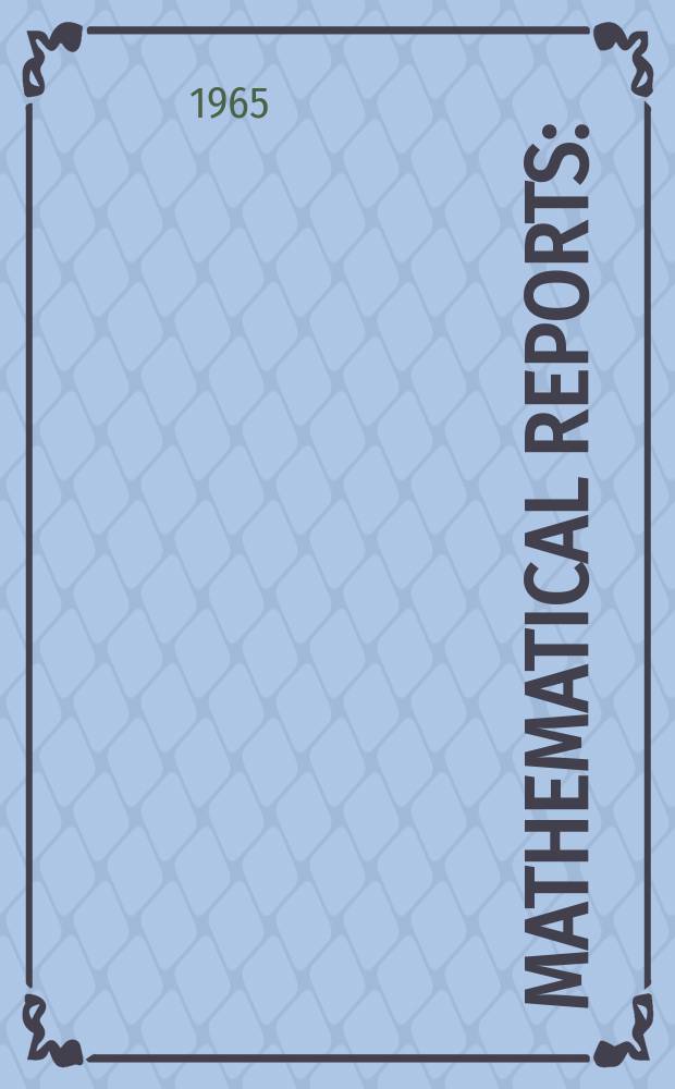 Mathematical reports : (Form. Studii şi cercetăn matematice). T.17, №4