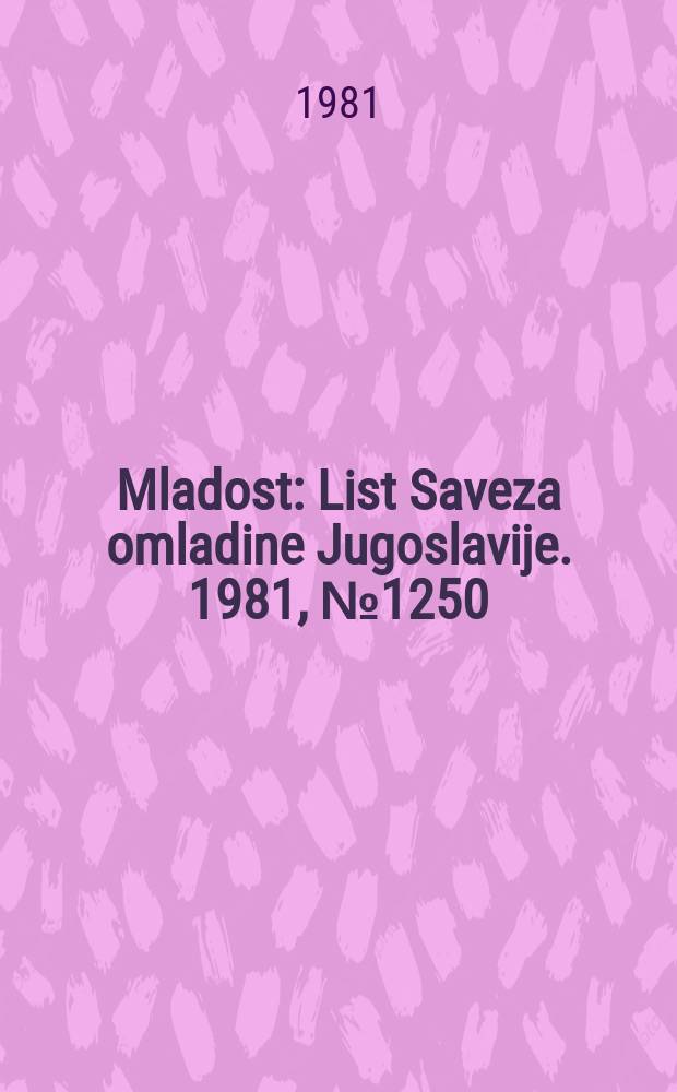 Mladost : List Saveza omladine Jugoslavije. 1981, №1250