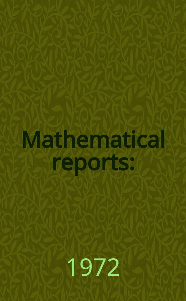 Mathematical reports : (Form. Studii şi cercetăn matematice). T.24, №4