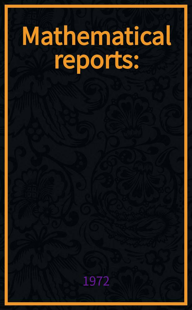 Mathematical reports : (Form. Studii şi cercetăn matematice). T.24, №9