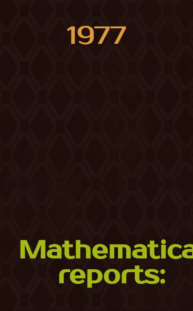Mathematical reports : (Form. Studii şi cercetăn matematice). T.29, №5