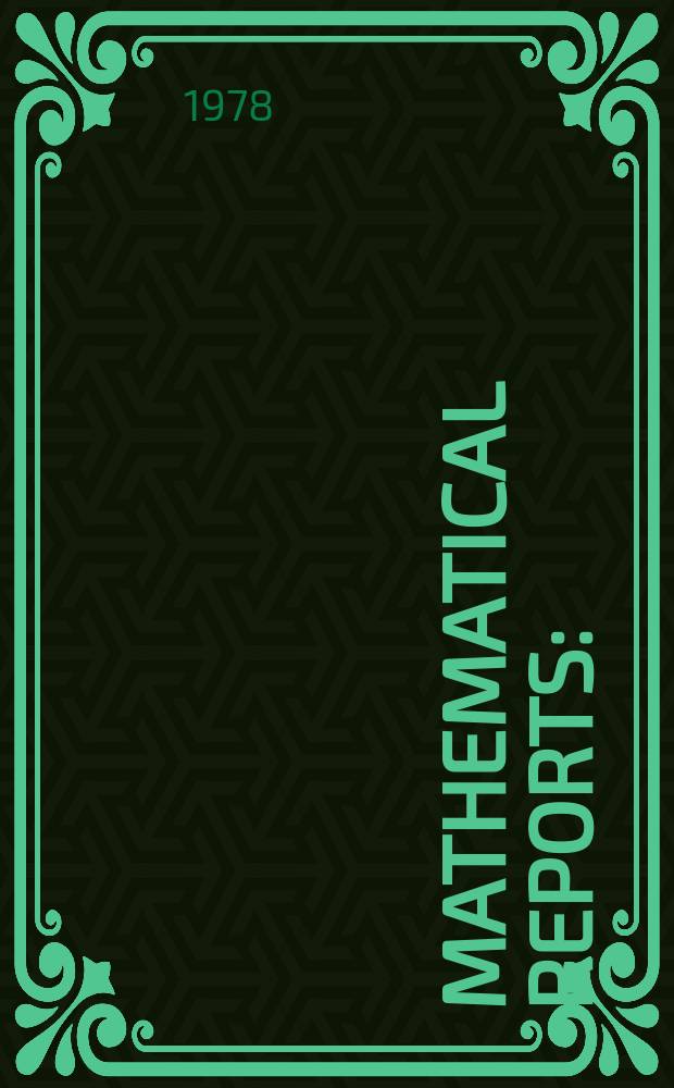 Mathematical reports : (Form. Studii şi cercetăn matematice). T.30, №3
