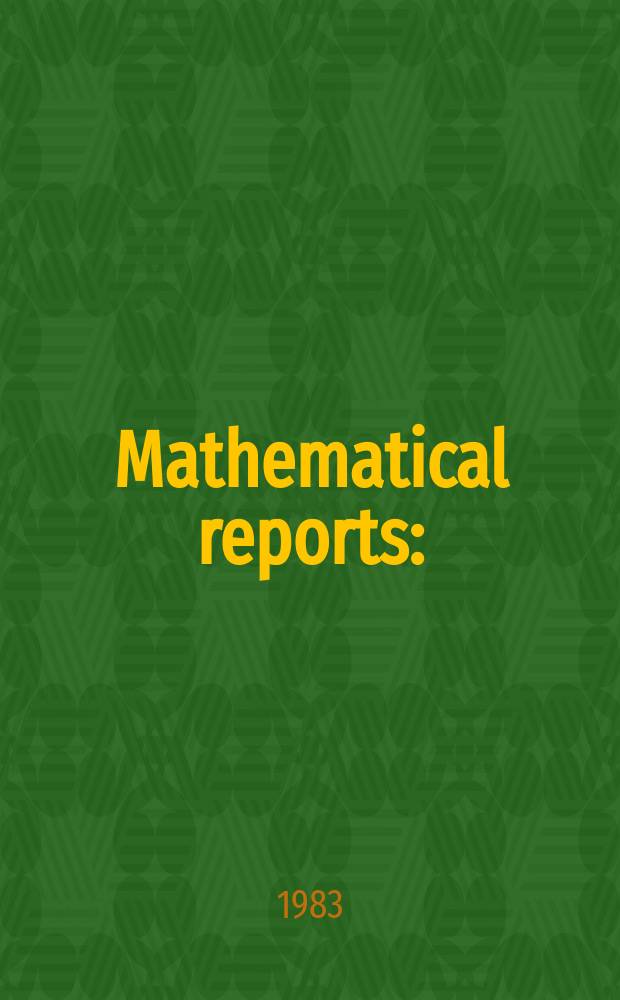 Mathematical reports : (Form. Studii şi cercetăn matematice). T.35, №6