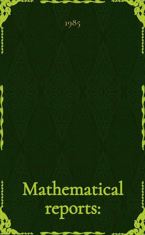 Mathematical reports : (Form. Studii şi cercetăn matematice). T.37, №4