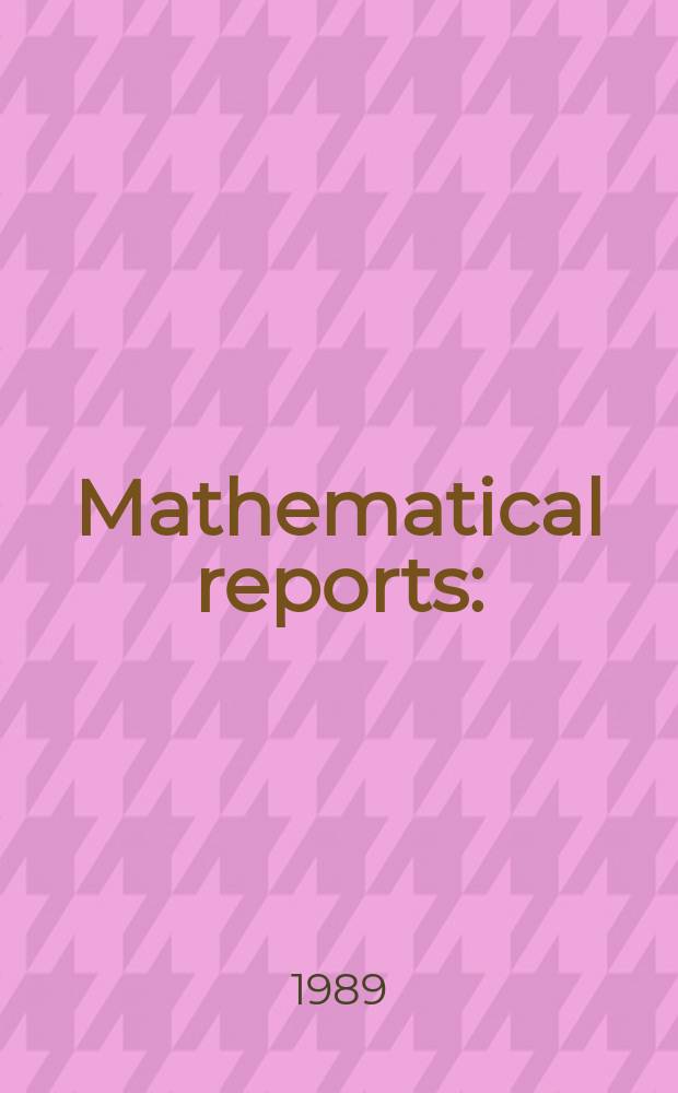Mathematical reports : (Form. Studii şi cercetăn matematice). T.41, №4
