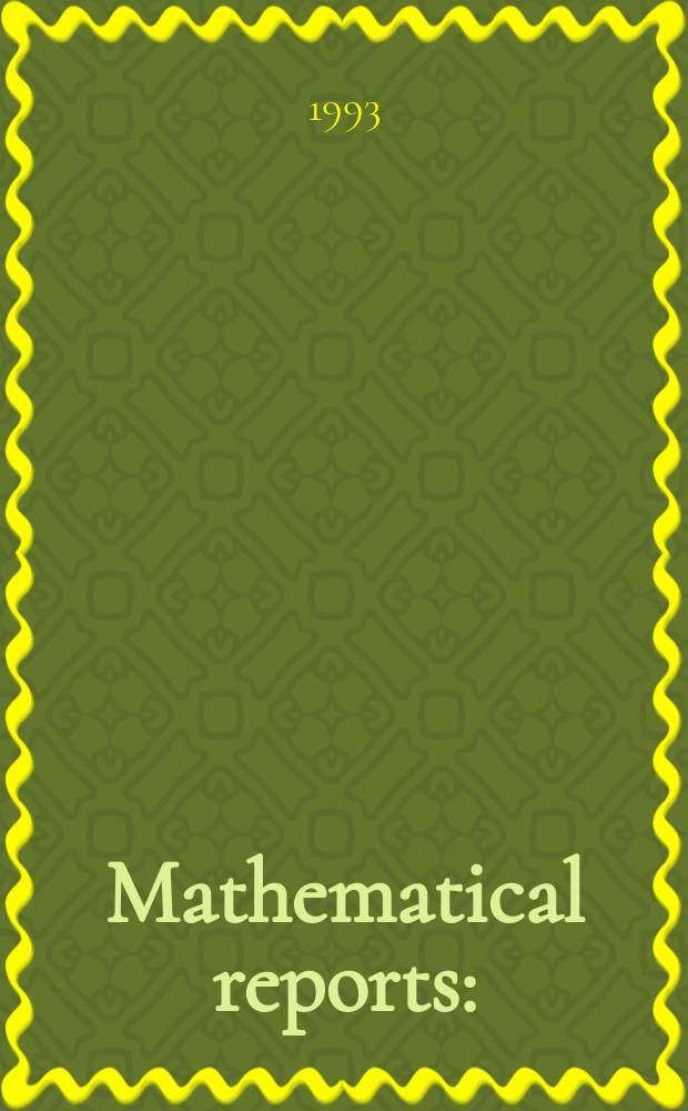 Mathematical reports : (Form. Studii şi cercetăn matematice). T.45, №1