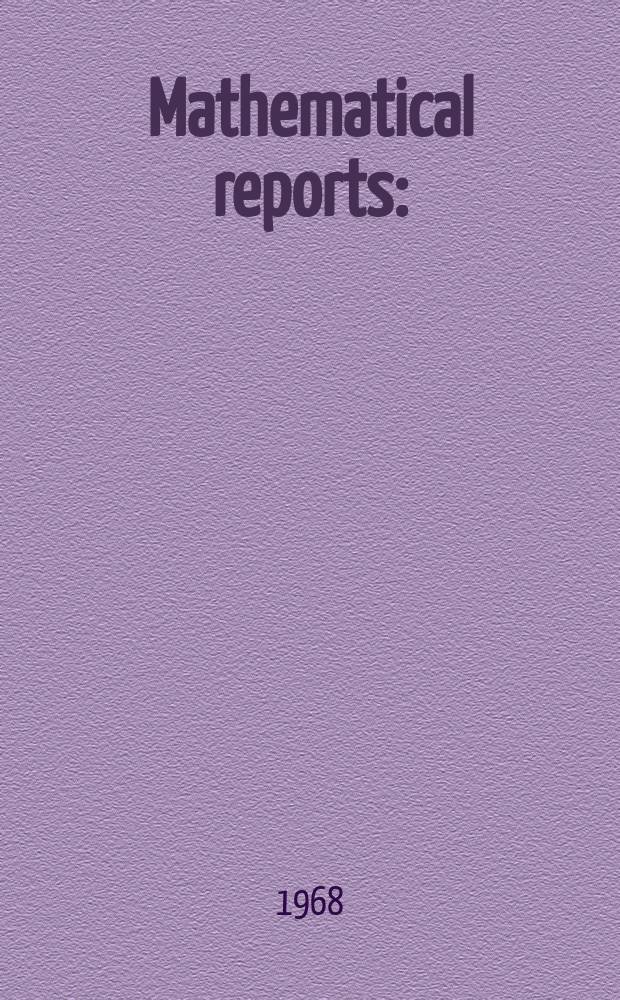 Mathematical reports : (Form. Studii şi cercetăn matematice). T.20, №2