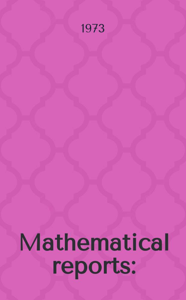 Mathematical reports : (Form. Studii şi cercetăn matematice). T.25, №8
