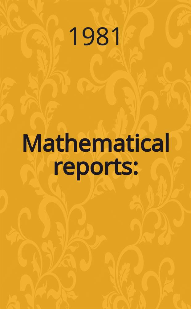 Mathematical reports : (Form. Studii şi cercetăn matematice). T.33, №5